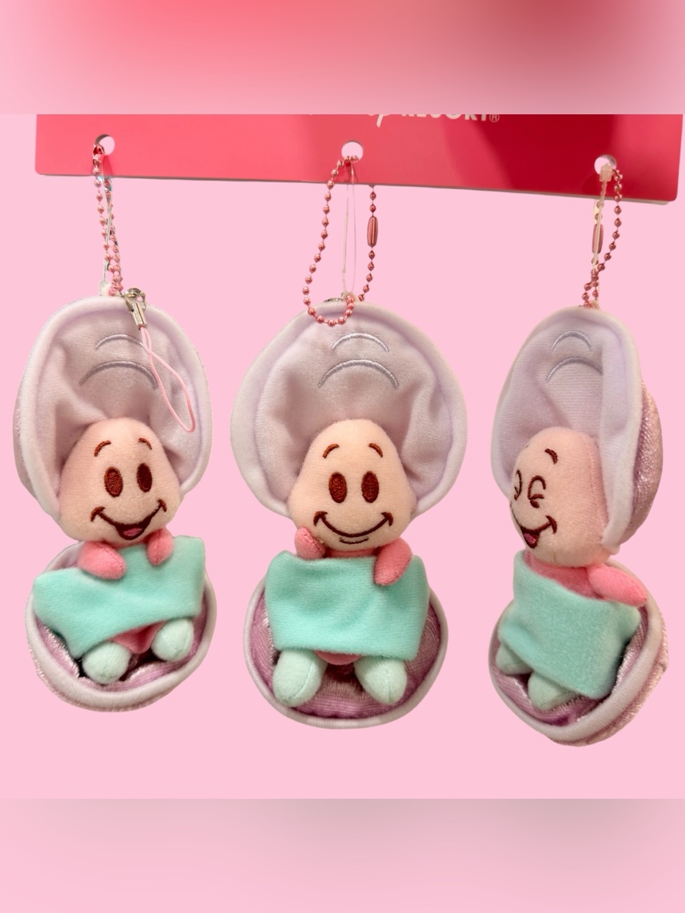 TOKYO DISNEY RESORT Alice in Wonderland BABY OYSTER PLUSH Set of 3 NEW Charm - Picture 10 of 11